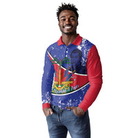 Republic of Haiti 1806-1820 Long Sleeve Polo Shirt Alexandre Petion With Coat Of Arms - Wonder Print Shop