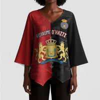 Personalized Kingdom of Haiti Kimono Sleeve Blouse Sans-Souci Palace Flag Style - Wonder Print Shop