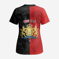 Personalized Kingdom of Haiti Scrub Top Sans-Souci Palace Flag Style - Wonder Print Shop