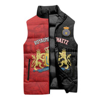 Personalized Kingdom of Haiti Sleeveless Puffer Jacket Sans-Souci Palace Flag Style - Wonder Print Shop