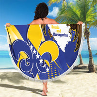Bosnia and Herzegovina Independence Day Beach Blanket Zlatni Ljiljan Map With Eagle Proud