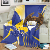 Bosnia and Herzegovina Independence Day Blanket Zlatni Ljiljan Map With Eagle Proud