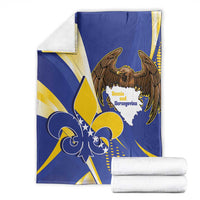 Bosnia and Herzegovina Independence Day Blanket Zlatni Ljiljan Map With Eagle Proud