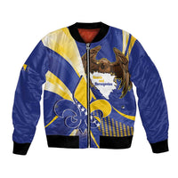 Bosnia and Herzegovina Independence Day Bomber Jacket Zlatni Ljiljan Map With Eagle Proud