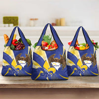 Bosnia and Herzegovina Independence Day Grocery Bag Zlatni Ljiljan Map With Eagle Proud