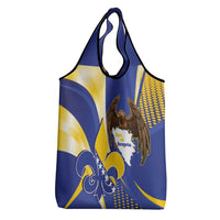 Bosnia and Herzegovina Independence Day Grocery Bag Zlatni Ljiljan Map With Eagle Proud