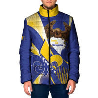 Bosnia and Herzegovina Independence Day Padded Jacket Zlatni Ljiljan Map With Eagle Proud