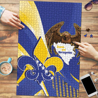 Bosnia and Herzegovina Independence Day Puzzle Zlatni Ljiljan Map With Eagle Proud