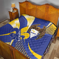 Bosnia and Herzegovina Independence Day Quilt Zlatni Ljiljan Map With Eagle Proud