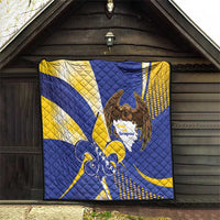 Bosnia and Herzegovina Independence Day Quilt Zlatni Ljiljan Map With Eagle Proud