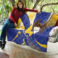 Bosnia and Herzegovina Independence Day Quilt Zlatni Ljiljan Map With Eagle Proud