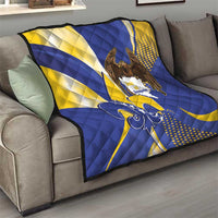 Bosnia and Herzegovina Independence Day Quilt Zlatni Ljiljan Map With Eagle Proud