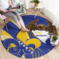 Bosnia and Herzegovina Independence Day Round Carpet Zlatni Ljiljan Map With Eagle Proud