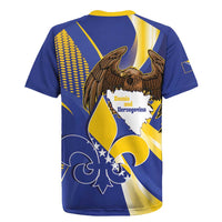 Bosnia and Herzegovina Independence Day Rugby Jersey Zlatni Ljiljan Map With Eagle Proud