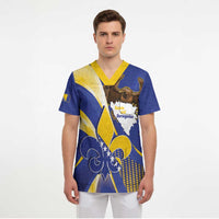 Bosnia and Herzegovina Independence Day Scrub Top Zlatni Ljiljan Map With Eagle Proud