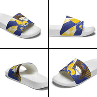 Bosnia and Herzegovina Independence Day Slide Sandals Zlatni Ljiljan Map With Eagle Proud