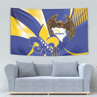 Bosnia and Herzegovina Independence Day Tapestry Zlatni Ljiljan Map With Eagle Proud