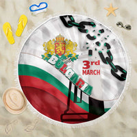 Bulgaria Liberation Day Beach Blanket Happy 3rd March Shipka Monument Curve Flag