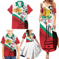 Personalized Bulgaria Liberation Day Family Matching Summer Maxi Dress and Hawaiian Shirt Happy 3rd March Shipka Monument Curve Flag