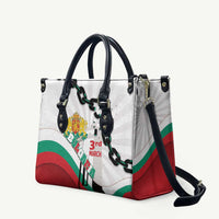 Bulgaria Liberation Day Leather Bag Happy 3rd March Shipka Monument Curve Flag