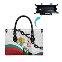 Bulgaria Liberation Day Leather Bag Happy 3rd March Shipka Monument Curve Flag