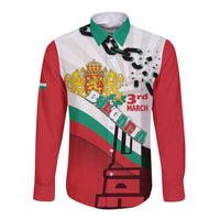 Personalized Bulgaria Liberation Day Long Sleeve Button Shirt Happy 3rd March Shipka Monument Curve Flag