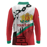 Personalized Bulgaria Liberation Day Long Sleeve Polo Shirt Happy 3rd March Shipka Monument Curve Flag