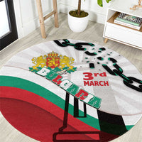 Bulgaria Liberation Day Round Carpet Happy 3rd March Shipka Monument Curve Flag