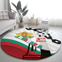 Bulgaria Liberation Day Round Carpet Happy 3rd March Shipka Monument Curve Flag