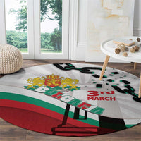 Bulgaria Liberation Day Round Carpet Happy 3rd March Shipka Monument Curve Flag