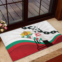 Bulgaria Liberation Day Rubber Doormat Happy 3rd March Shipka Monument Curve Flag
