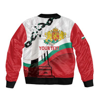 Personalized Bulgaria Liberation Day Sleeve Zip Bomber Jacket Happy 3rd March Shipka Monument Curve Flag