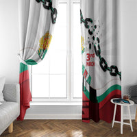 Bulgaria Liberation Day Window Curtain Happy 3rd March Shipka Monument Curve Flag