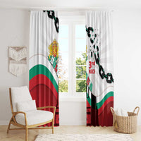 Bulgaria Liberation Day Window Curtain Happy 3rd March Shipka Monument Curve Flag