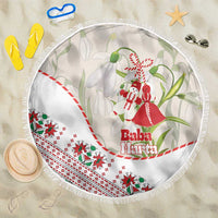 Baba Marta Bulgaria Beach Blanket Martenitsa Snowdrop Shevitsa Folk Pattern