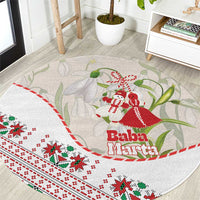 Baba Marta Bulgaria Round Carpet Martenitsa Snowdrop Shevitsa Folk Pattern