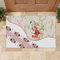 Baba Marta Bulgaria Rubber Doormat Martenitsa Snowdrop Shevitsa Folk Pattern