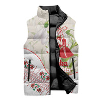 Baba Marta Bulgaria Sleeveless Puffer Jacket Martenitsa Snowdrop Shevitsa Folk Pattern