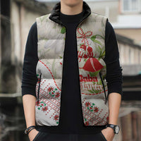 Baba Marta Bulgaria Sleeveless Puffer Jacket Martenitsa Snowdrop Shevitsa Folk Pattern