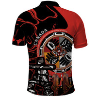 Canada National Aboriginal Day Polo Shirt Indigenous Peoples Inuksuit With Dreamcatcher - Wonder Print Shop