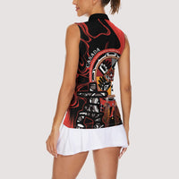 Canada National Aboriginal Day Women Sleeveless Polo Shirt Indigenous Peoples Inuksuit With Dreamcatcher - Wonder Print Shop