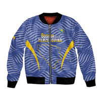 Custom Bosnia and Herzegovina Football Bomber Jacket Come On Zmajevi