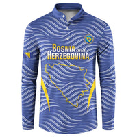 Custom Bosnia and Herzegovina Football Button Sweatshirt Come On Zmajevi