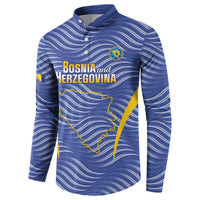 Custom Bosnia and Herzegovina Football Button Sweatshirt Come On Zmajevi