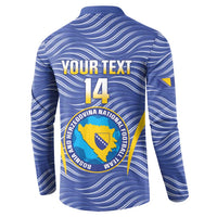 Custom Bosnia and Herzegovina Football Button Sweatshirt Come On Zmajevi