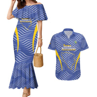 Custom Bosnia and Herzegovina Football Couples Matching Mermaid Dress and Hawaiian Shirt Come On Zmajevi