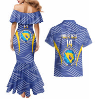 Custom Bosnia and Herzegovina Football Couples Matching Mermaid Dress and Hawaiian Shirt Come On Zmajevi