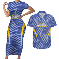 Custom Bosnia and Herzegovina Football Couples Matching Short Sleeve Bodycon Dress and Hawaiian Shirt Come On Zmajevi