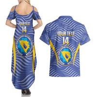 Custom Bosnia and Herzegovina Football Couples Matching Summer Maxi Dress and Hawaiian Shirt Come On Zmajevi