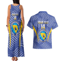 Custom Bosnia and Herzegovina Football Couples Matching Tank Maxi Dress and Hawaiian Shirt Come On Zmajevi